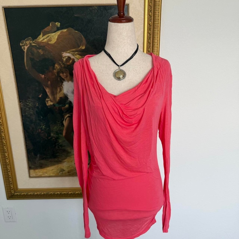 Bebe Cowl Neck Long Sleeve Tunic Top NWT